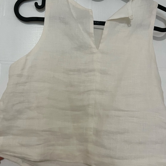 ZARA NEW WITH TAGS LINEN CROP TOP - Picture 3 of 3